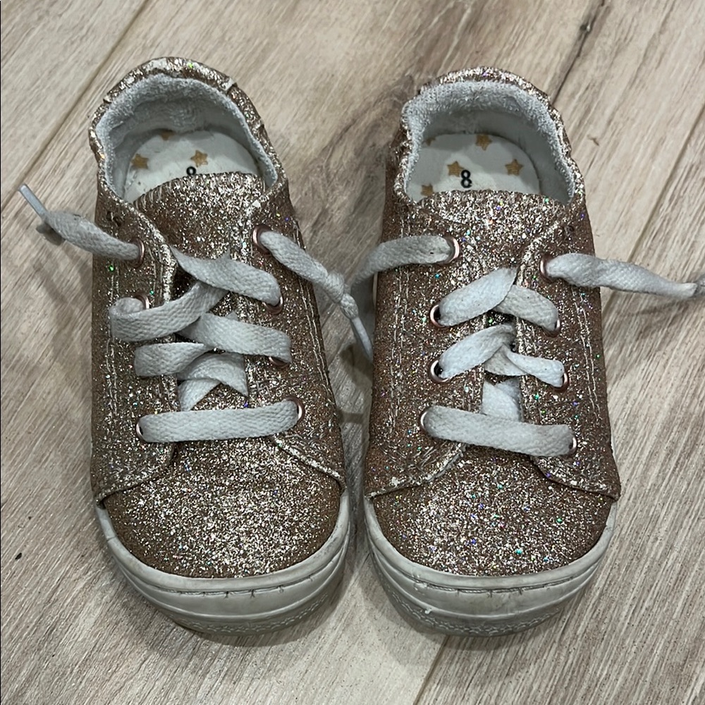 Sparkly Gold and White Sneakers